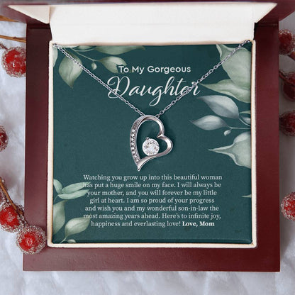 Bride Gift From Mom To Daughter On Wedding Day Gift For Daughter On Wedding Day From Mother Wedding Necklace Gift To Daughter Forever Love Necklace