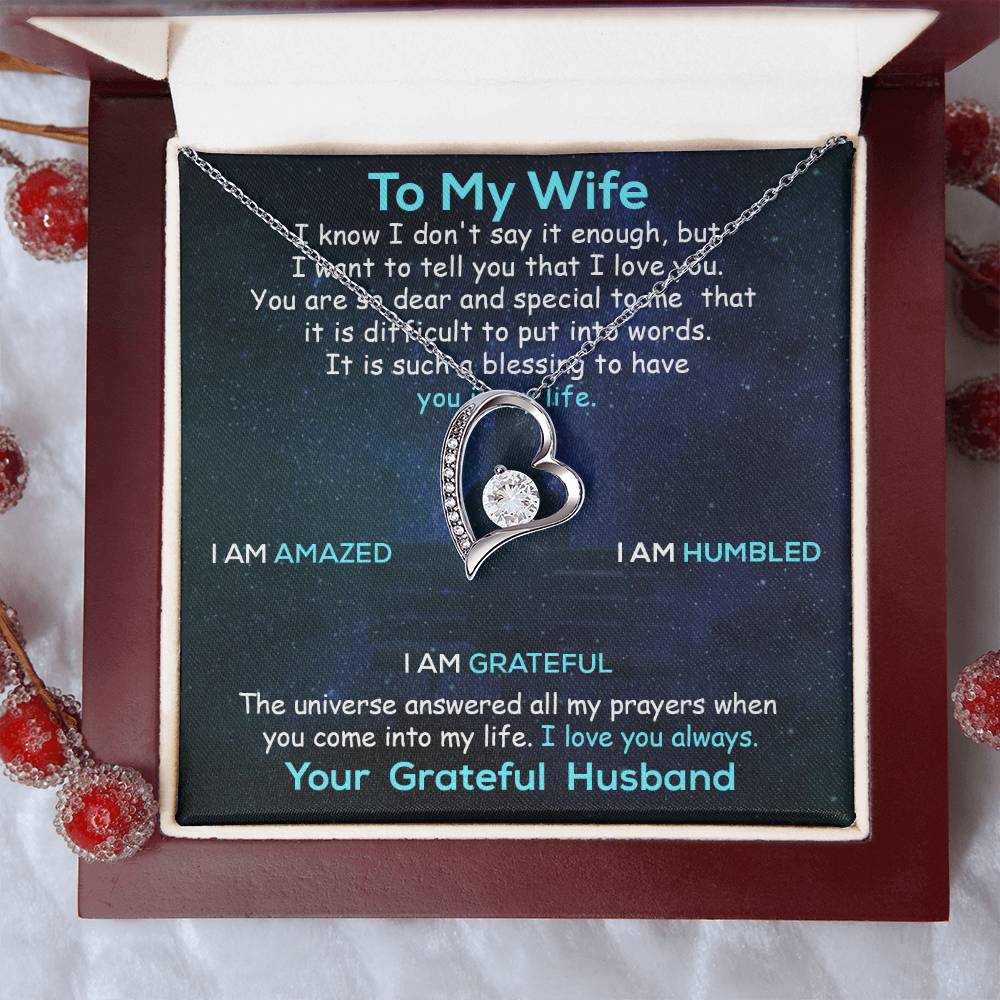 To My Wife Necklace Anniversary Gift For Wife Birthday Gift For Wife Gift Set Gift For Wife Birthday Forever Love Necklace