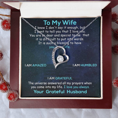 To My Wife Necklace Anniversary Gift For Wife Birthday Gift For Wife Gift Set Gift For Wife Birthday Forever Love Necklace