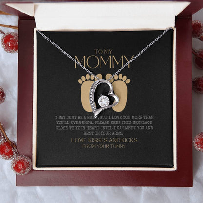 Baby shower gift New Mommy Necklace Pregnant Wife Gift To My Mommy I May Just Be A Bump But I Love You More Than You Ever Know