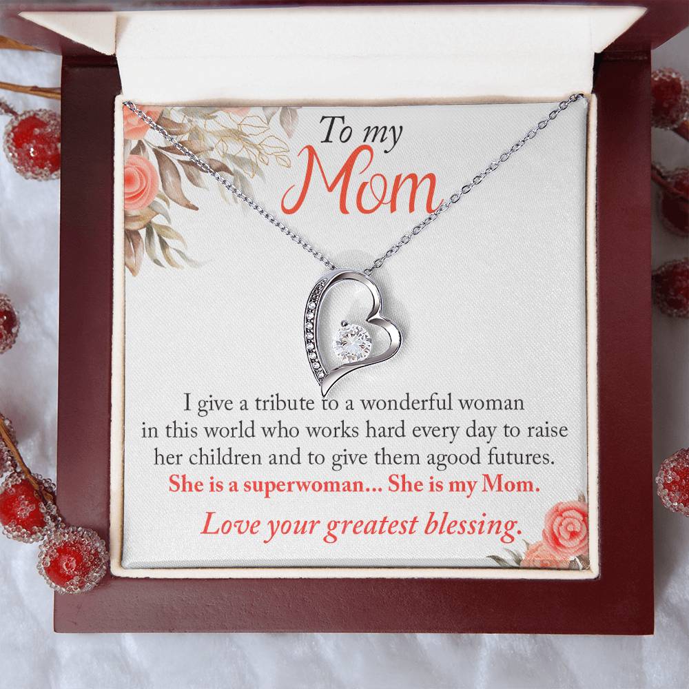 Customize Gift To My Mom Necklace Birthday Valentines Gift To My Mother Mom Necklace To My Mom Necklace To My Mom Mom Birthday Forever Love Necklace