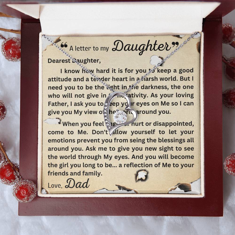 Forever Love Necklace - Letter To Daughter Forever Love Necklace