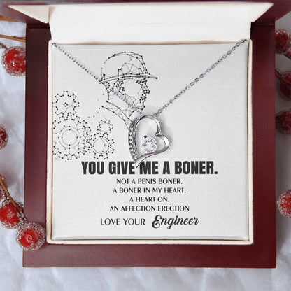 You Give Me A Heart Boner An Affection Erection Funny & Sarcastic Love For Her Forever Love Necklace