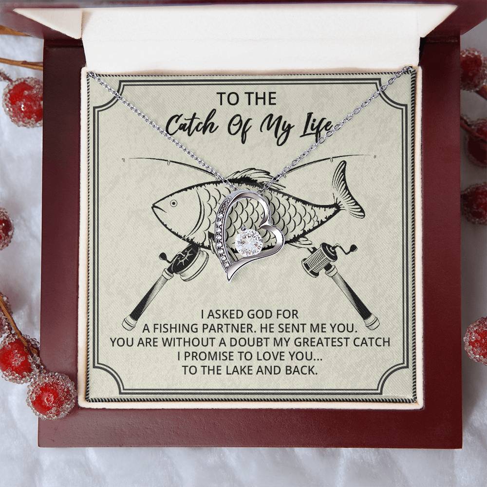 To The Most Awesome Catch Of My Life Gift For Wife Gift For Girlfriend Anniversary Gift Valentines Gift Custom Gift Customize Forever Love Necklace