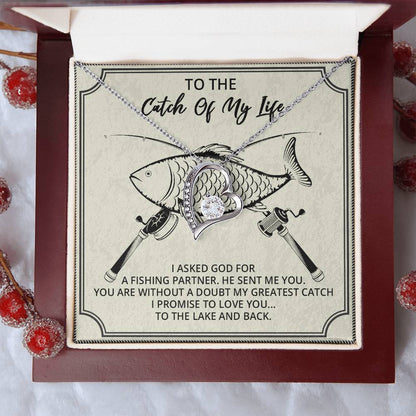 To The Most Awesome Catch Of My Life Gift For Wife Gift For Girlfriend Anniversary Gift Valentines Gift Custom Gift Customize Forever Love Necklace