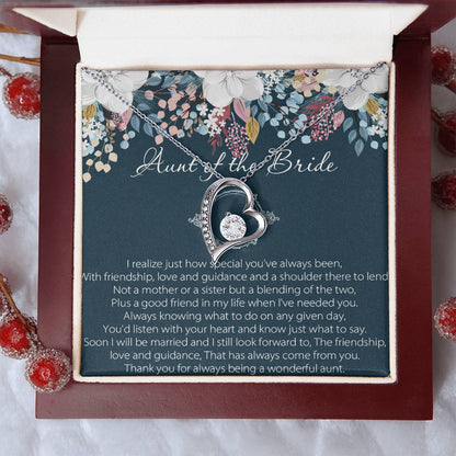 Aunt Of Bride Gift Aunt Of The Bride Necklace Aunt Forever Love Necklace Wedding Gift Auntie Gift For Your Wedding Wedding Gift For Forever Love Necklace