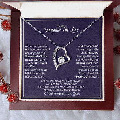 A Gift For Daughter In Law You Are Truly The Answer Forever Love Necklace