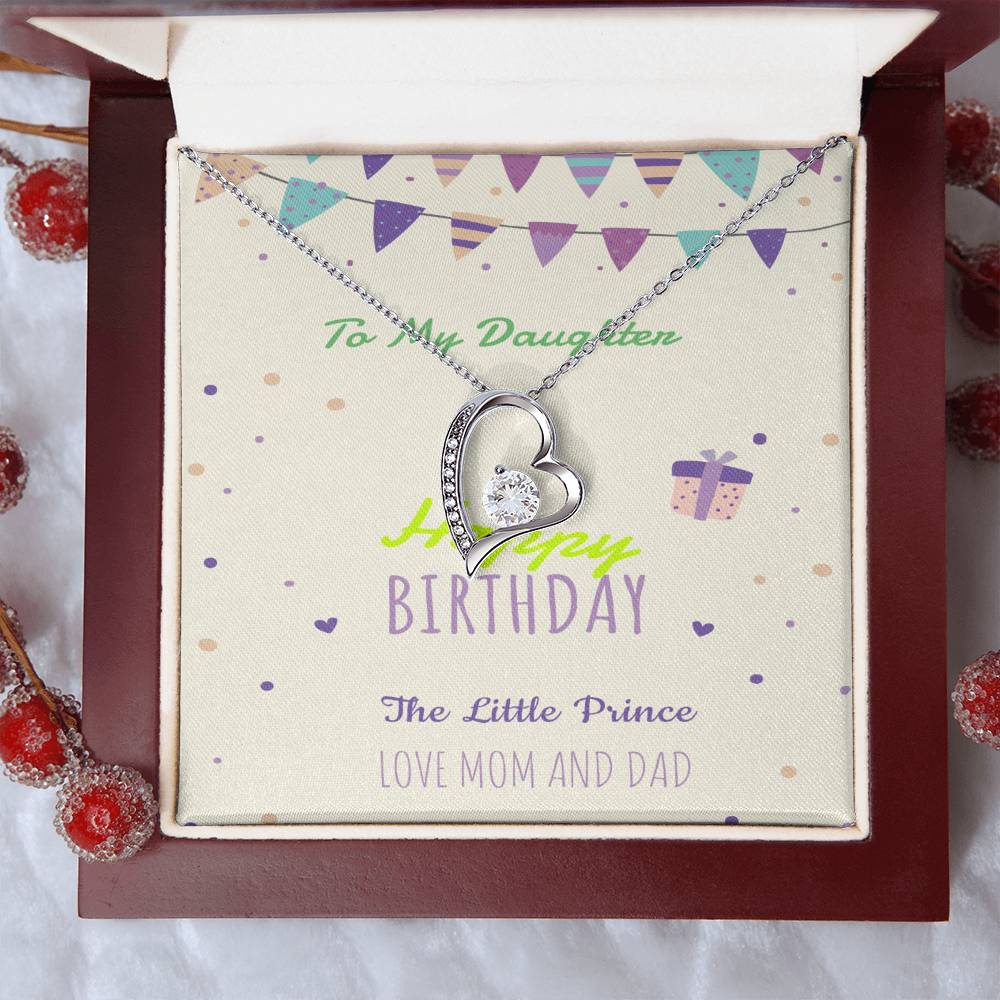 Daughter Birthday Gift From Mom Happy Birthday Sweetheart Infinity Necklace Gift From Mom To Daughter Granddaughter Forever Love Necklace