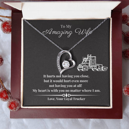 To My Wife My Heart Is With You Necklace 1 Forever Love Necklace