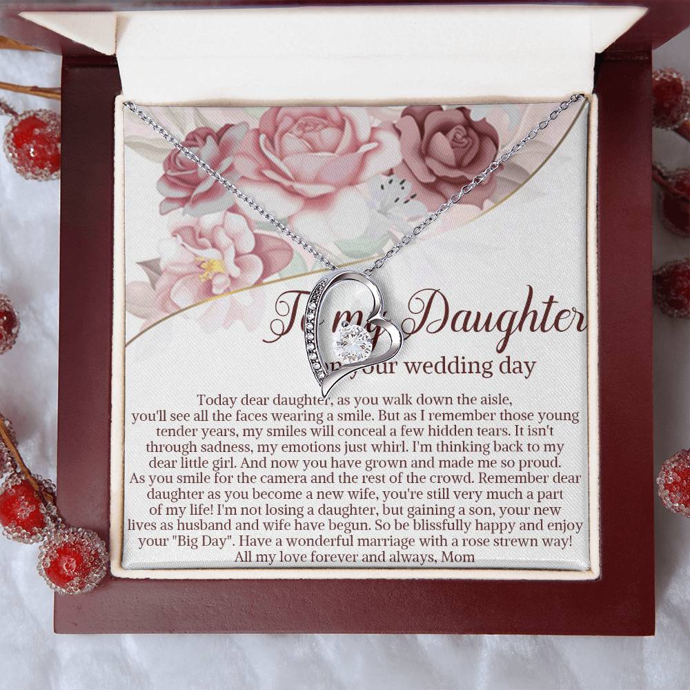 Daughter On Wedding Day Gift Daughter Wedding Gift From Mom And Dad Daughter Gift From Parents Daughterwedding Gift 1 Forever Love Necklace