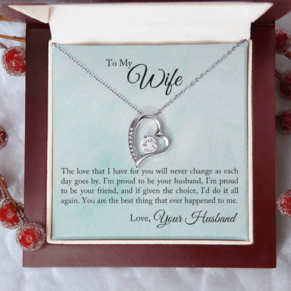 To My Wife I'm Proud To Be Your Husband Forever Love Necklace