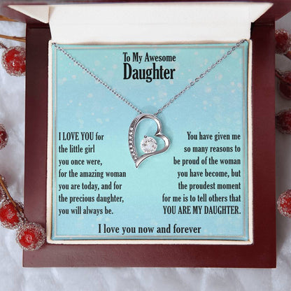 A Gift For Daughter Forever Love Necklace - Precious Daughter Forever Love Necklace