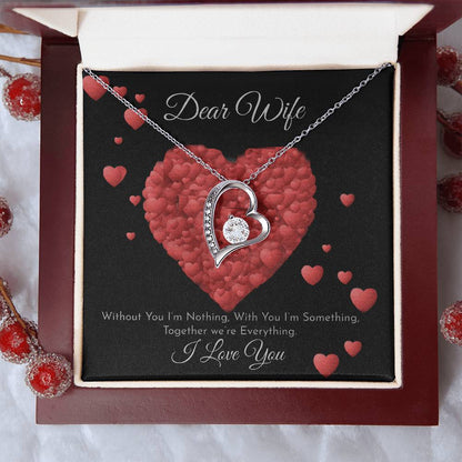 Dear Wife - I Love You - 925 Sterling Silver Pendant Forever Love Necklace