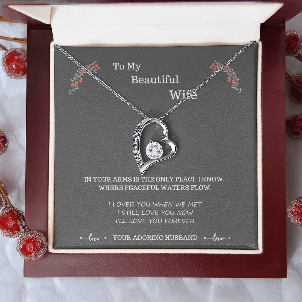 To My Wife Where Peaceful Waters Flow 1 Forever Love Necklace