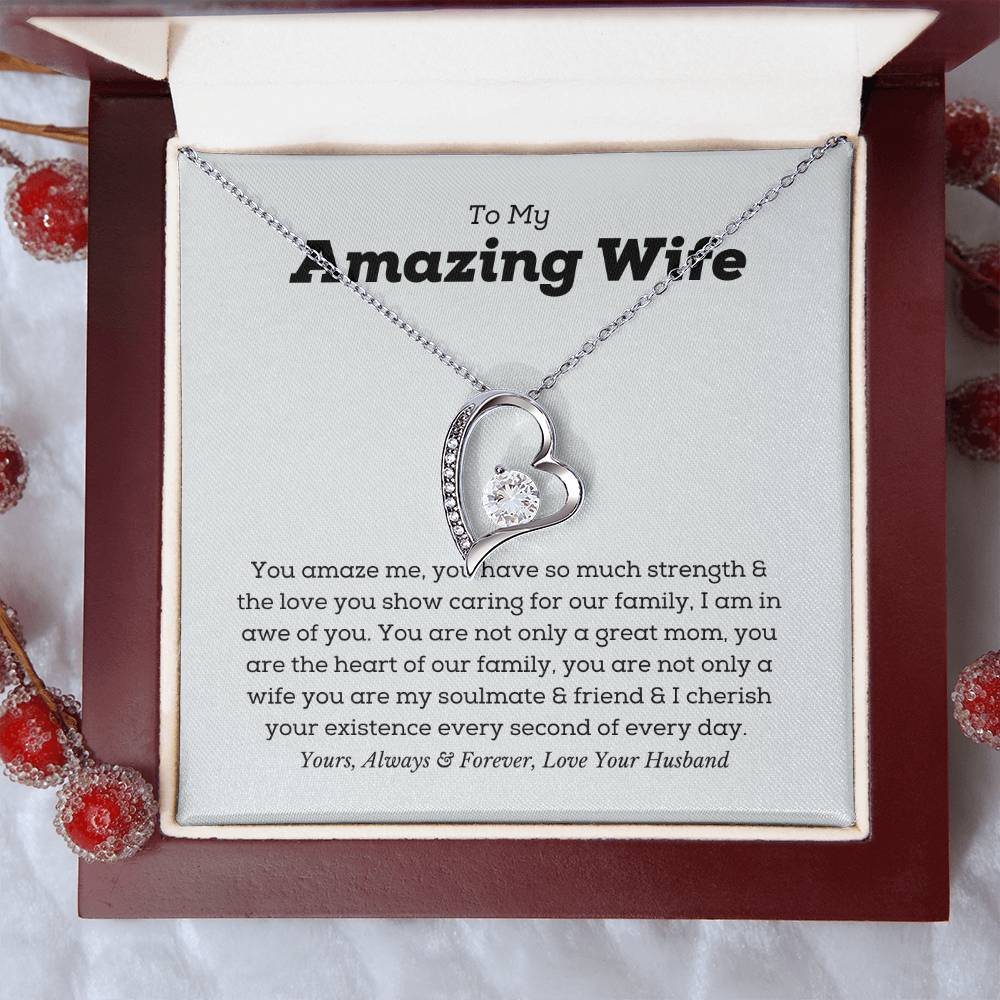 To My Wife Necklace Valentines Gift For Wife Romantic Gifts For Her Anniversary Gift For Wife Wife Valentine Necklace Forever Love Necklace
