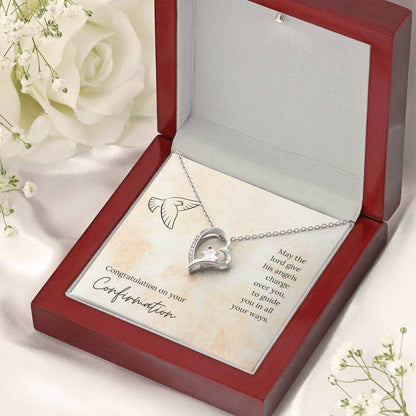 Congratulation On Your Confirmation - May The Lord Give His Angels Charge Over You To Guide You In All Your Ways - Necklace Forever Love Necklace
