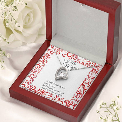 To My Wife If I Had To Live My Life Over Again Forever Heart Necklace 1 Forever Love Necklace