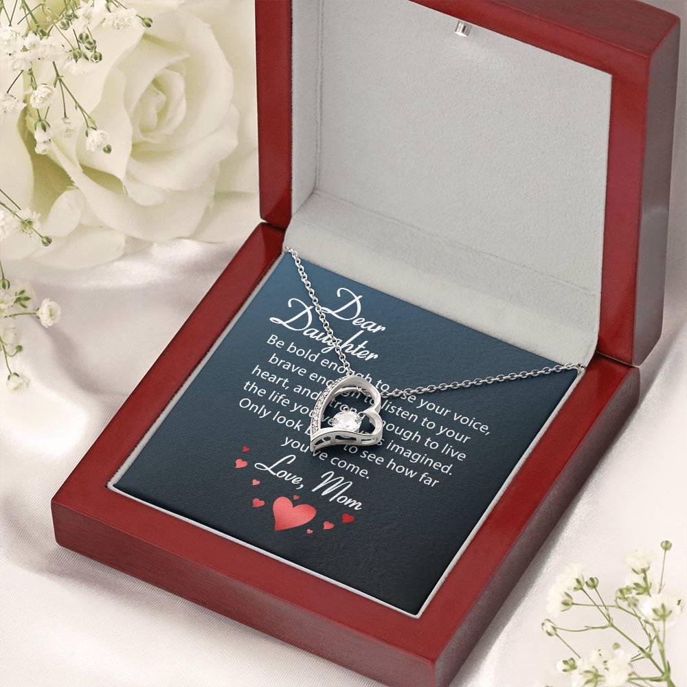 Dear Daughter Necklace Love Your Mom Daughter Mother's Day Gift To My Daughter Necklace From Mom Dad Grown Up Daughter Gift From Mom Forever Love Necklace