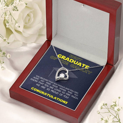 Best Graduate Of The Galaxy Congratulations Graduate On Your Degree Hotter By One Degree Graduation Necklace Phd Graduation Forever Love Necklace