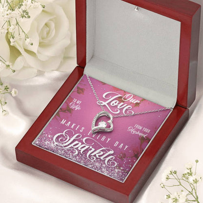 Every Day Sparkle Forever Love Necklace To Wife Forever Love Necklace