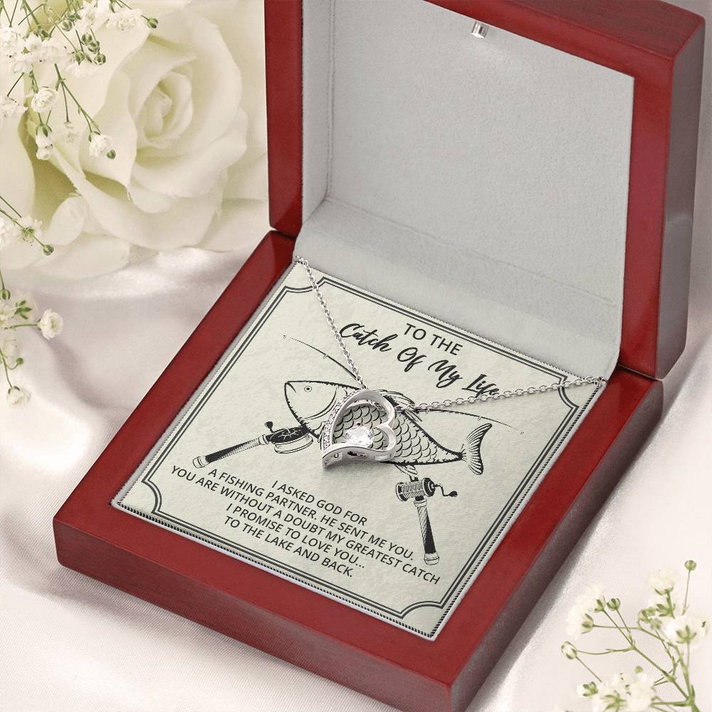 To The Most Awesome Catch Of My Life Gift For Wife Gift For Girlfriend Anniversary Gift Valentines Gift Custom Gift Customize Forever Love Necklace