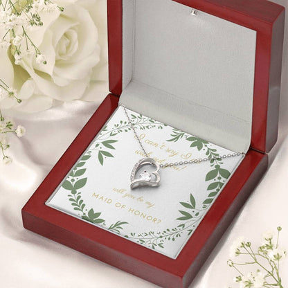Be My Maid Of Honor Gift For Maid Of Honor From Bride To Maid Of Honor Forever Love Necklace