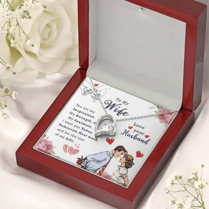 Wife Birthday Necklace Husband To Wife Necklace Necklace Present For Wife Jewelry For My Wife Forever Love Necklace