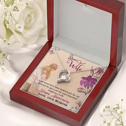 Dear Wife Happy Anniversary Heart Necklace 1 Forever Love Necklace