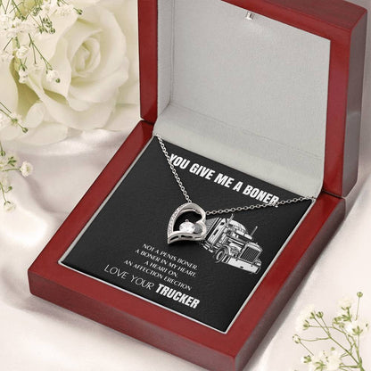 You Give Me A Heart Boner An Affection Erection Funny & Sarcastic Love For Her ? Mature Gag Gift For Truck Drivers Wife 1 Forever Love Necklace