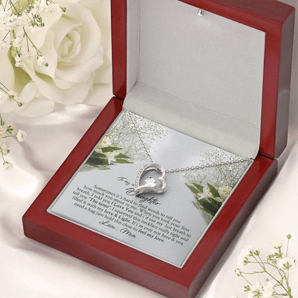 Dear Daughter Necklace - Daughter Mother's Day Gift - To My Daughter Necklace From Mom Dad - Grown Up Daughter Gift From Mom Forever Love Necklace