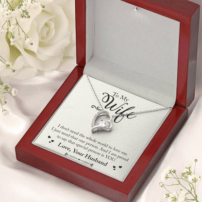 To My Wife - You're My Special Person - 925 Sterling Silver Pendant Forever Love Necklace
