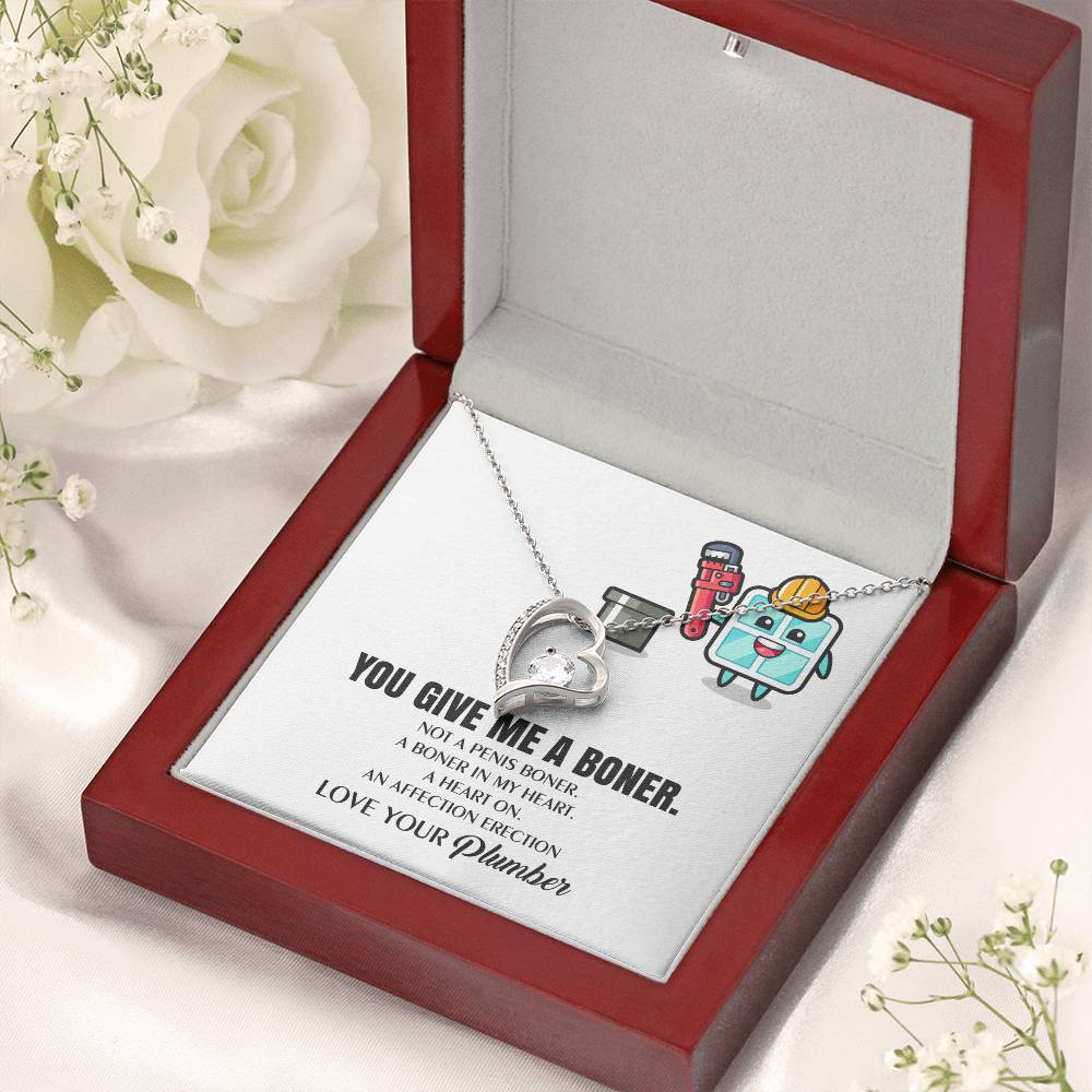 You Give Me A Heart Boner An Affection Erection Funny & Sarcastic Love For Her ? Mature Gag Plumber's Wife Funny Gift 1 Forever Love Necklace