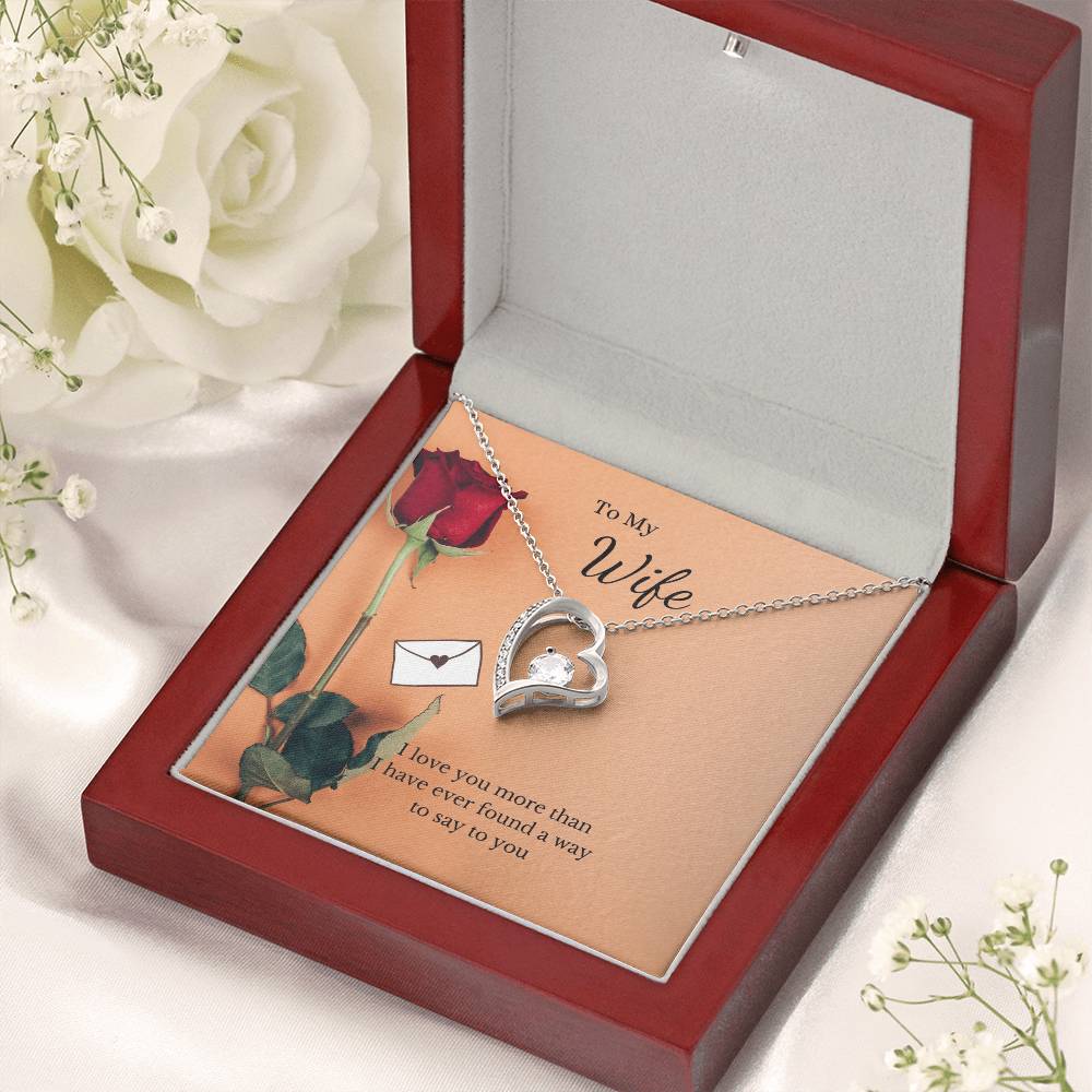 To My Wife Loving You-Silver Or Gold Heart Shaped Necklace Forever Love Necklace