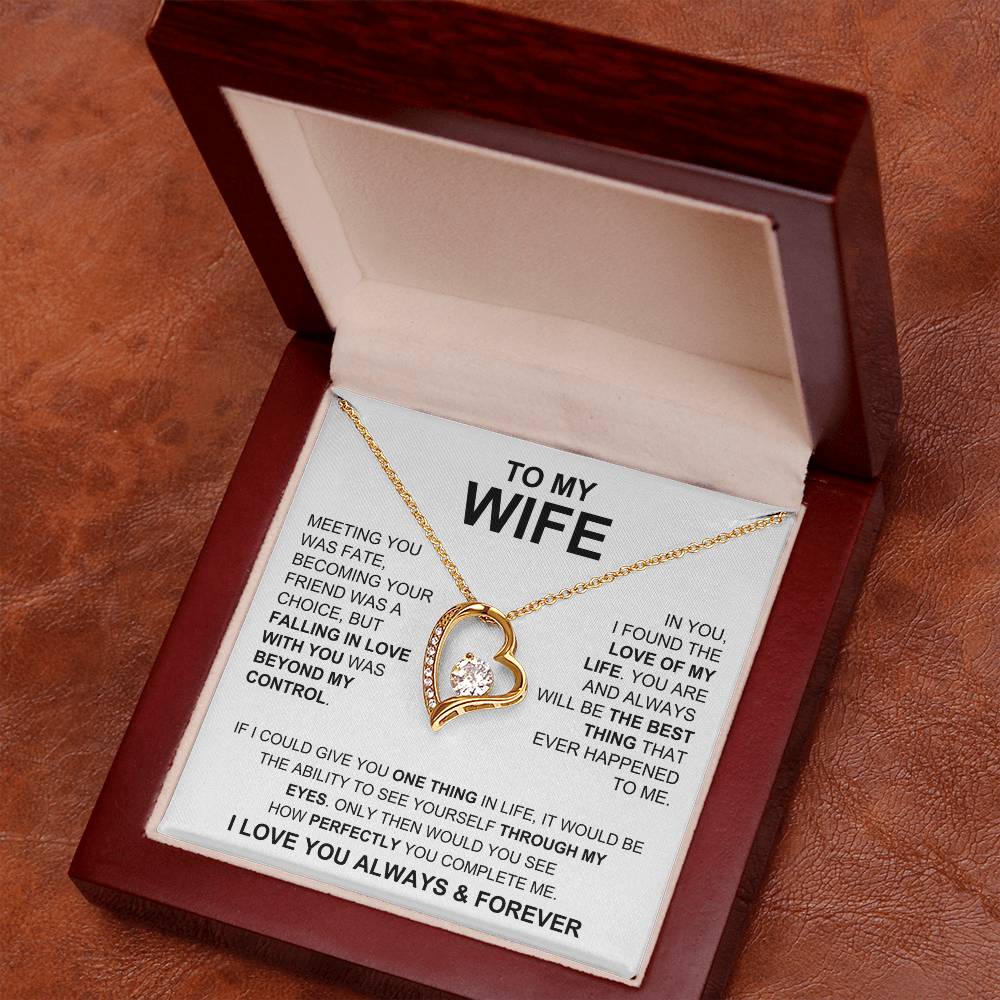 Forever Necklace - To My Wife White Forever Love Necklace