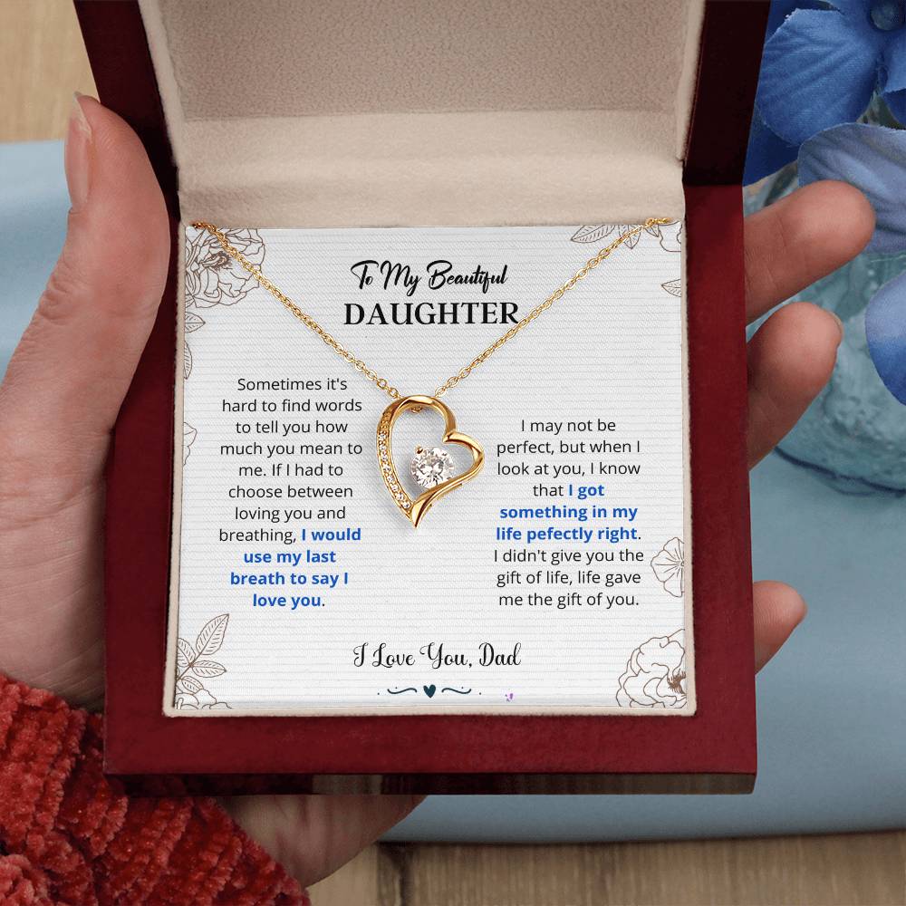 Daughter - I Love You Forever Love Necklace Gift For Daughter, Gift From Dad, Daughter Gift, Daughter Necklace, Father Daughter Gift, Birthday Gift Forever Love Necklace