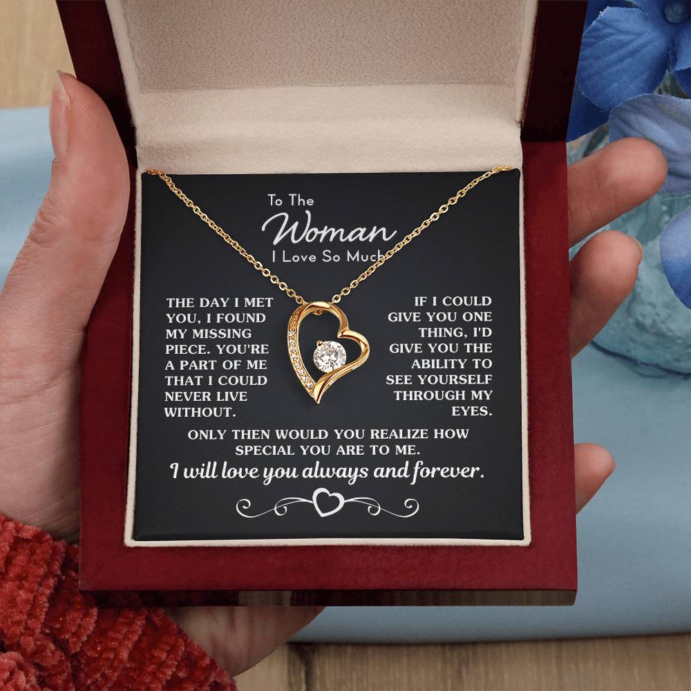 To The Woman I Love My Missing Piece Necklace Forever Love Necklace