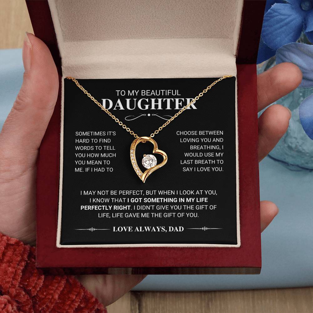 Daughter My Last Breath Forever Love Necklace Gift Forever Love Necklace