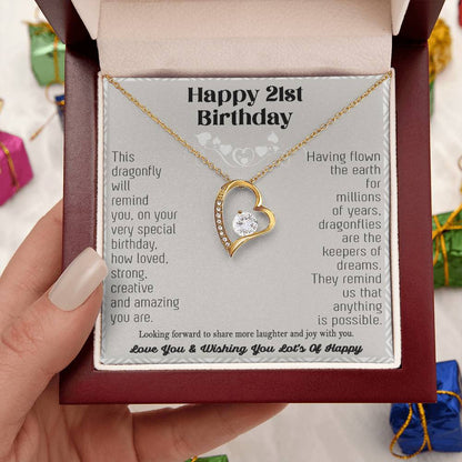 21st Birthday Dragonfly Necklace Gift Happy 21st Birthday Gifts For Her Best Friend Daughter Sister Niece Auntie Necklace Happy 21 Birthday Birthday Forever Love Necklace