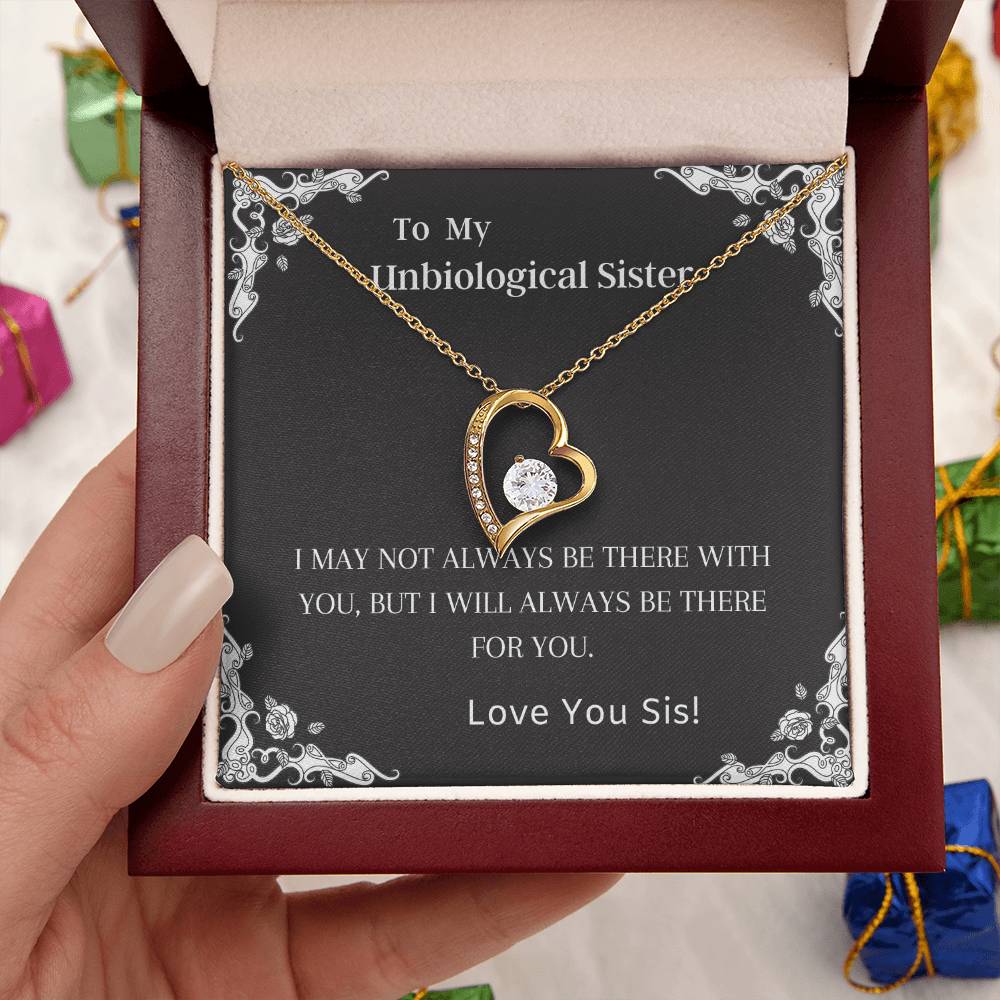 Unbiological Sister Friends Forever Heart Necklace Forever Love Necklace