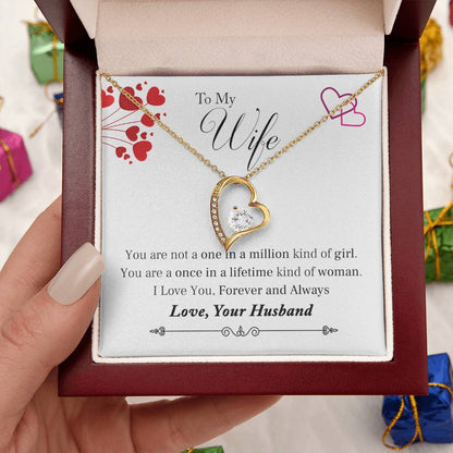 To My Wife Once In A Lifetime Heart Necklace 1 Forever Love Necklace
