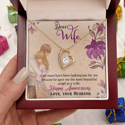 Dear Wife Happy Anniversary Heart Necklace 1 Forever Love Necklace