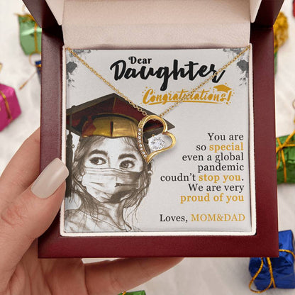 Dear Daughter! Loves Mom&dad Forever Love Necklace