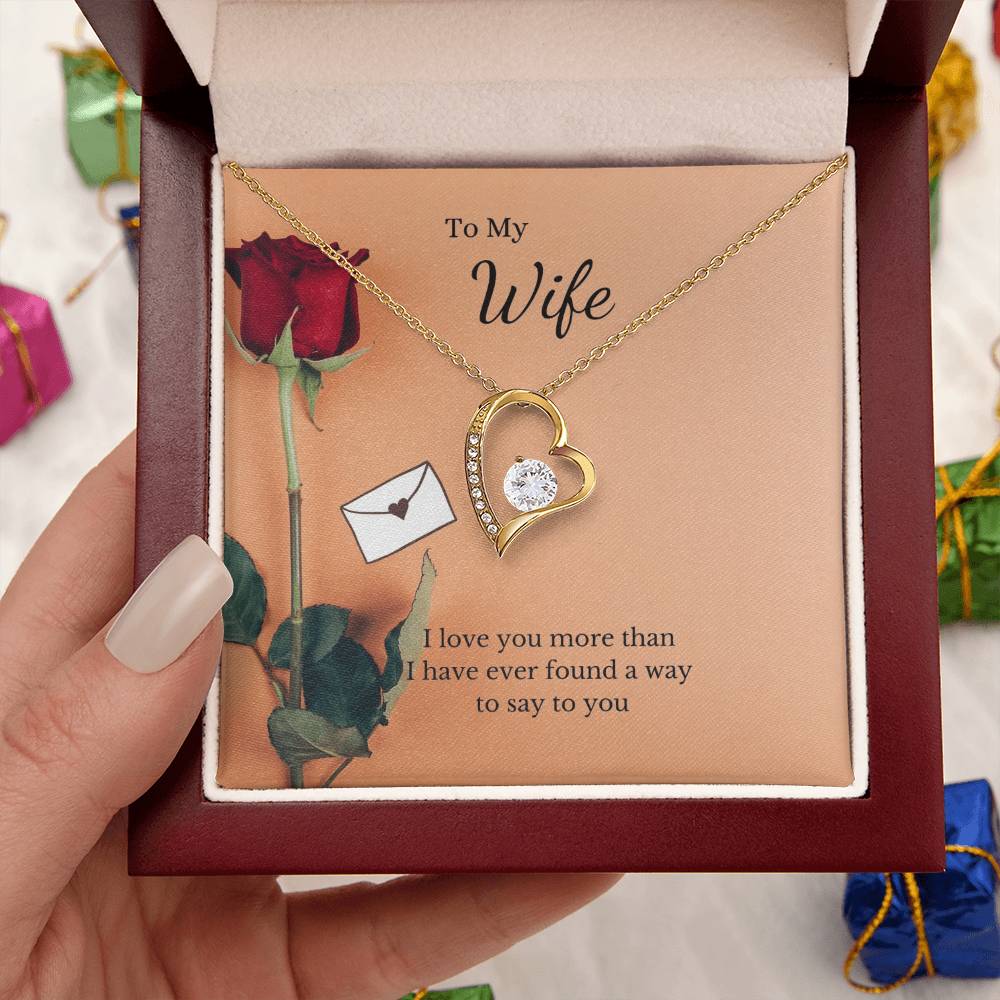 To My Wife Loving You-Silver Or Gold Heart Shaped Necklace Forever Love Necklace