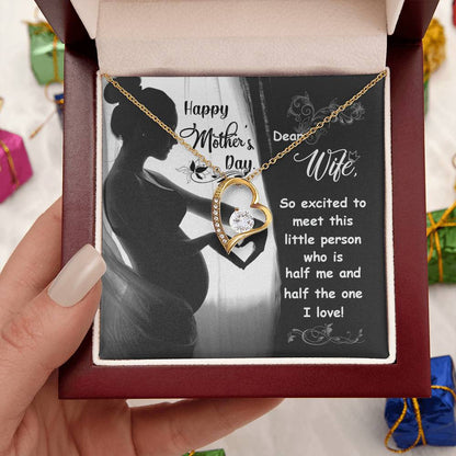 Dear Wife Happy Mother's Day Pregnant Forever Necklace 1 Forever Love Necklace