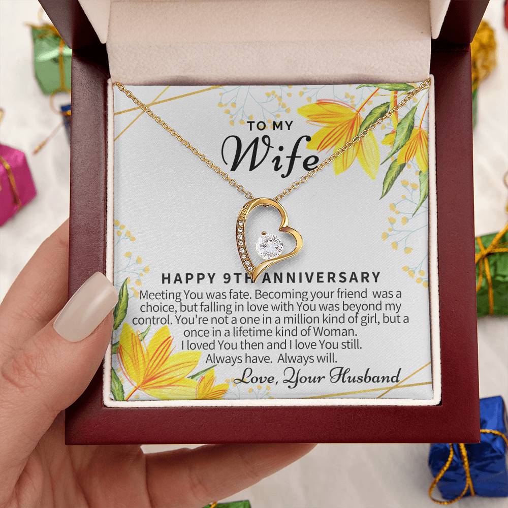 9th Anniversary Gifts 9 Year Wedding Anniversary Gift Ideas 9th Wedding Anniversary Gift For Her 9 Year Anniversary Gift For Forever Love Necklace