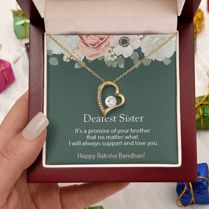 Dearest Sister Happy Raksha Bandhan 925 Sterling Silver Pendant 1 Forever Love Necklace