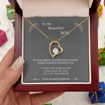 To My Wife Where Peaceful Waters Flow 1 Forever Love Necklace
