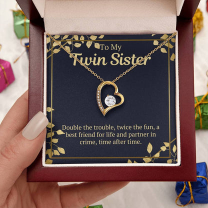 Twin Sister Gift Necklace Forever Love Necklace