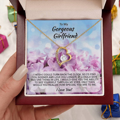 Gift For Girlfriend Forever Love Heart Necklace Forever Love Necklace