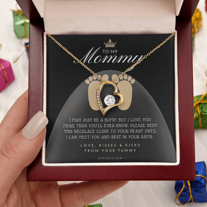 Baby Shower Gift New Mommy Necklace Pregnant Wife Gift To My Mommy I May Just Be A Bump But I Love You More Than You Ever Know Forever Love Necklace